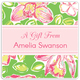 Banded Hibiscus Square Gift Stickers in a Jar Image 2 of 3